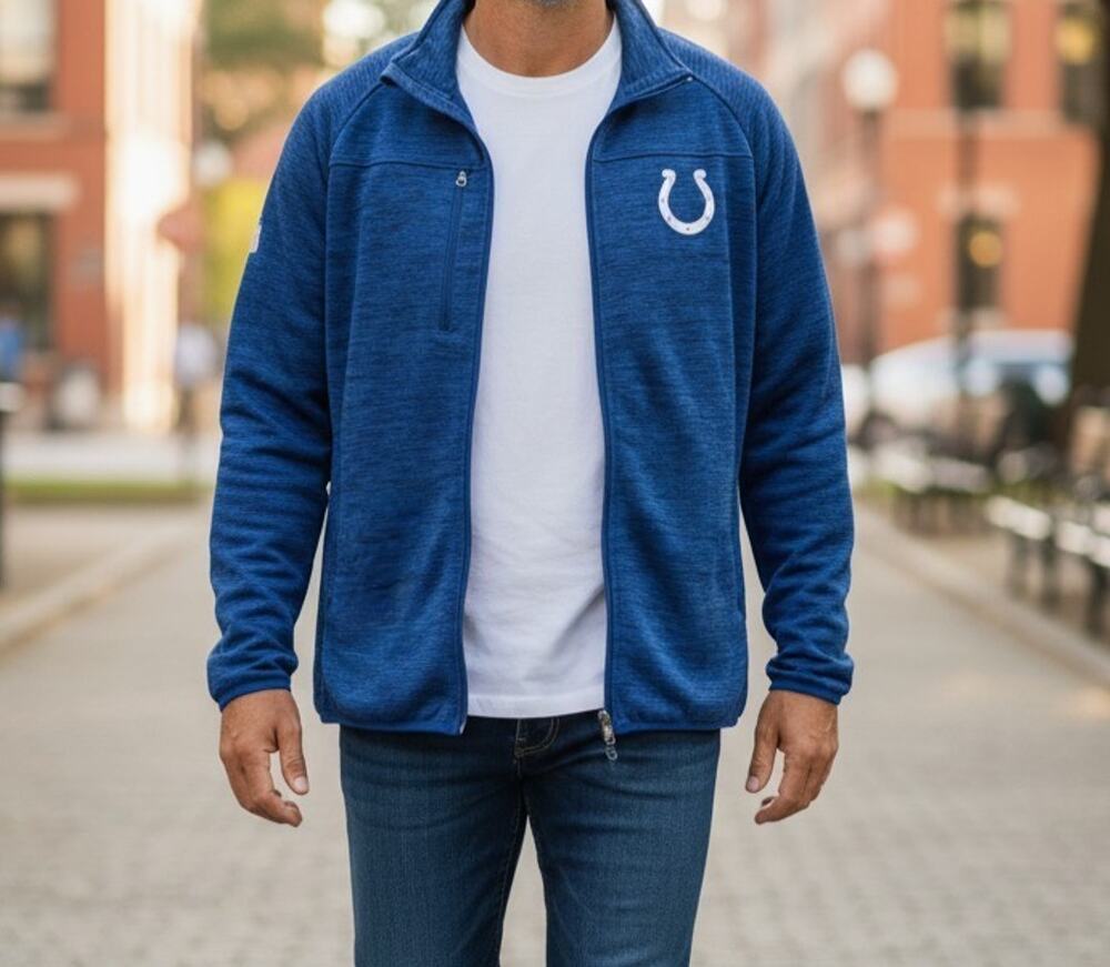 ndianapolis Colts NFL Blue Full Zip Jacket Mens Large Football Team Apparel